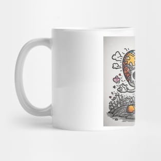 Skull with Heart Love and rebellion Mug